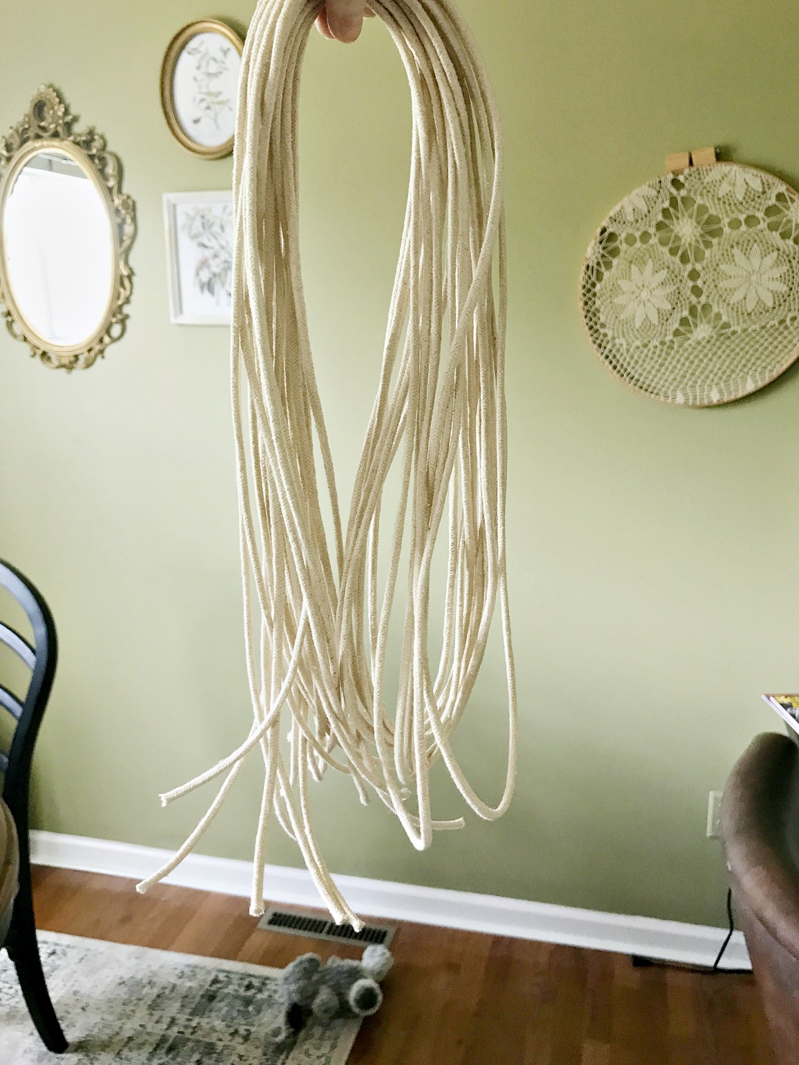 DIY macrame pendant light