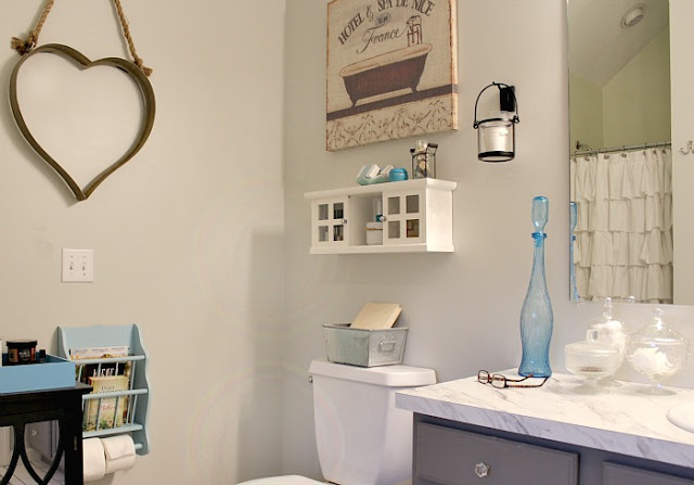 Painted master bathroom- gray owl