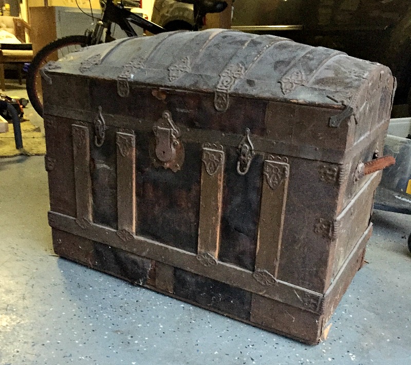 antique trunk before