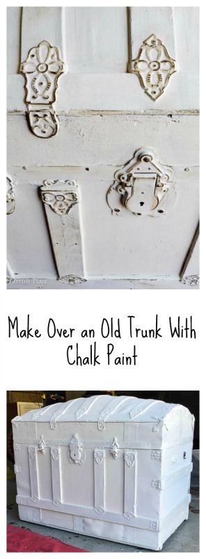 Antique Trunk makeover $100 room challenge week 2- Mudroom Makeover