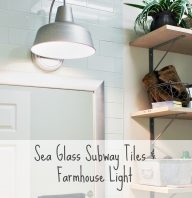 One Room Challenge Week 4 | Subway Tile Backsplash and Farmhouse Light