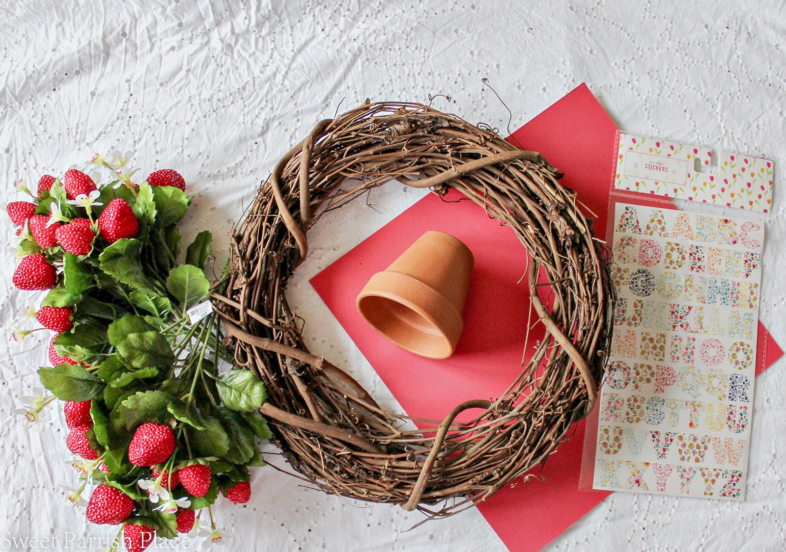 DIY Strawberry Wreath