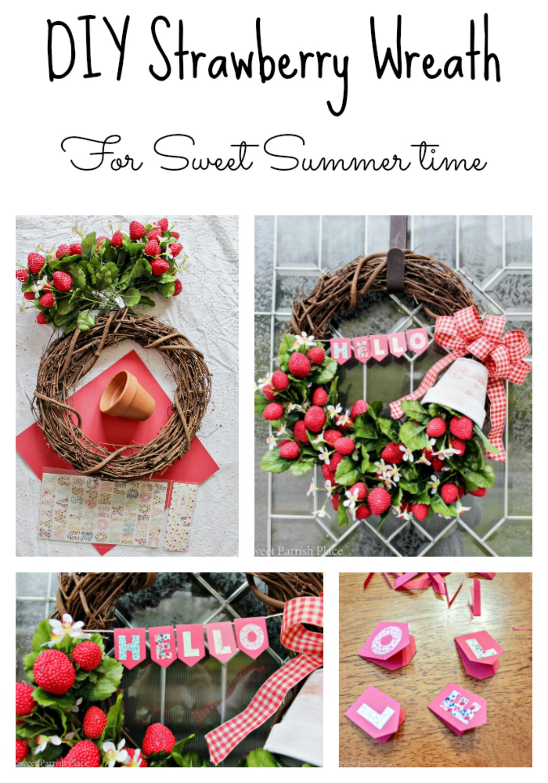 DIY Strawberry Wreath