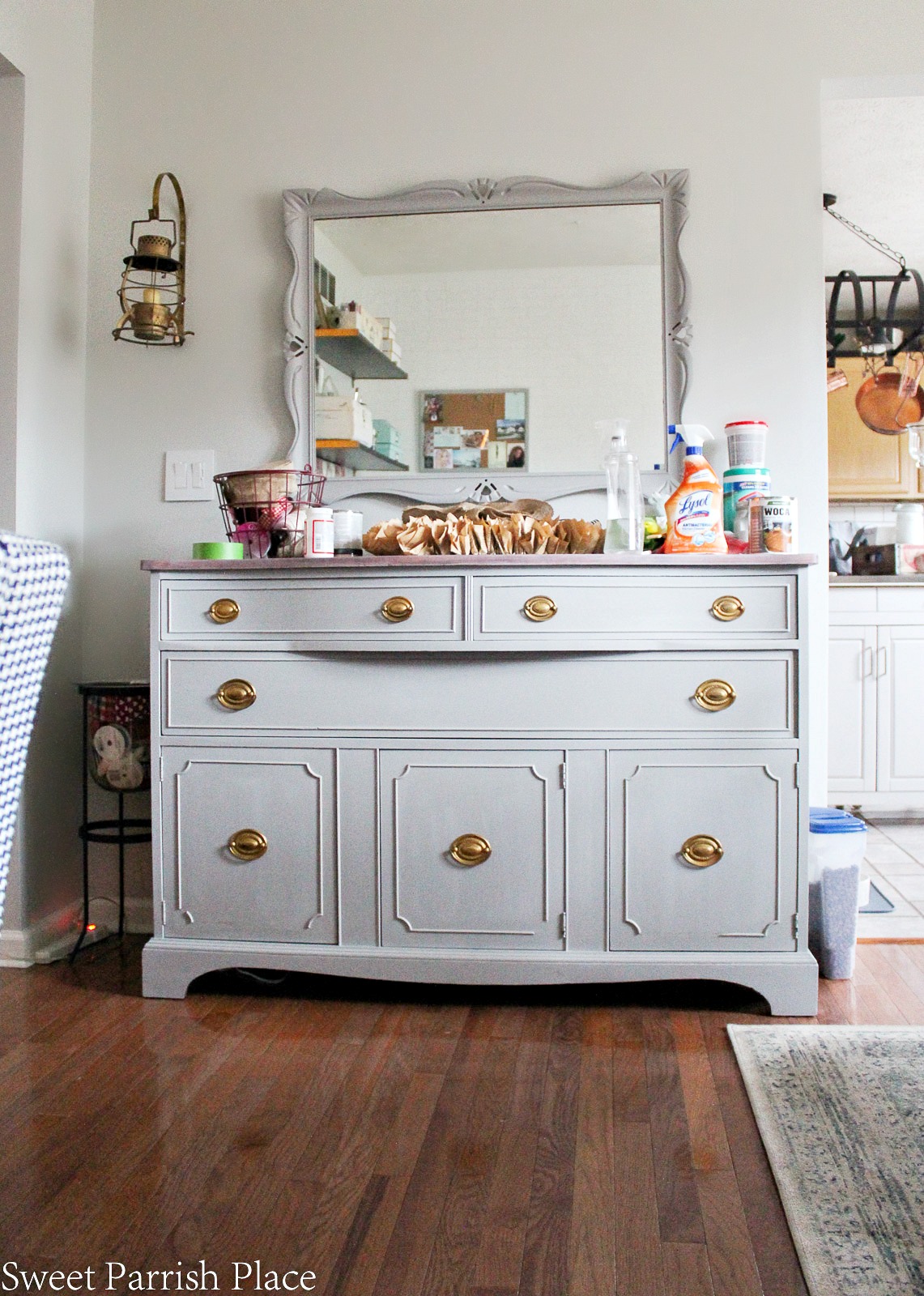 It's Week four of the $100 Room Challenge and I'm sharing my DIY painted Buffet and mirror.