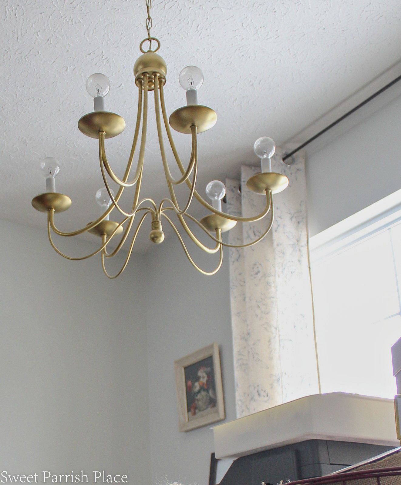 gold painted chandelier