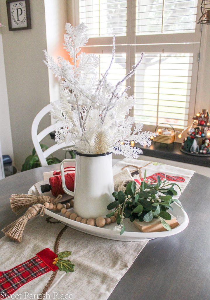 cozy and casual Christmas tour breakfast room table decor