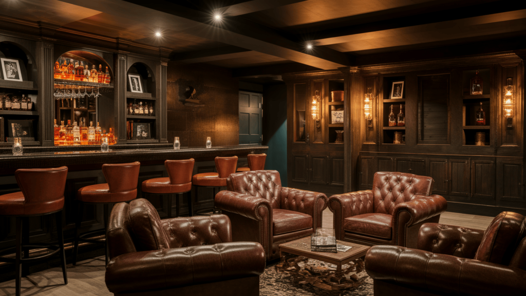 14. Masculine Basement Retreat
