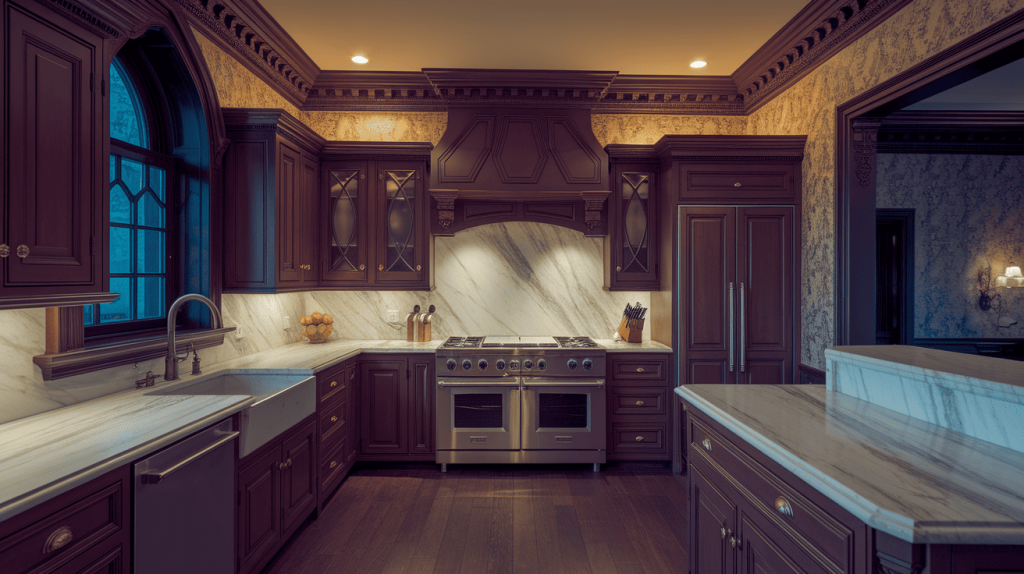 2. Dark Wood Accents
