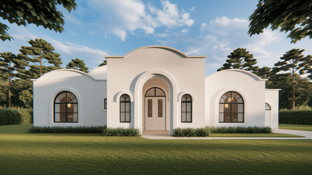 20. Curved Features with Arched Entryways
