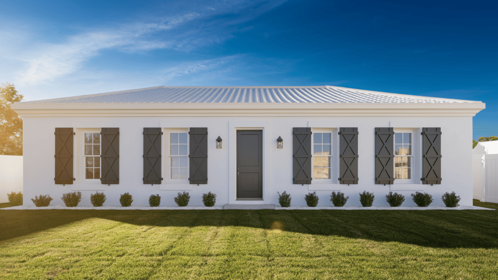 26. Black Shutters with X-Design
