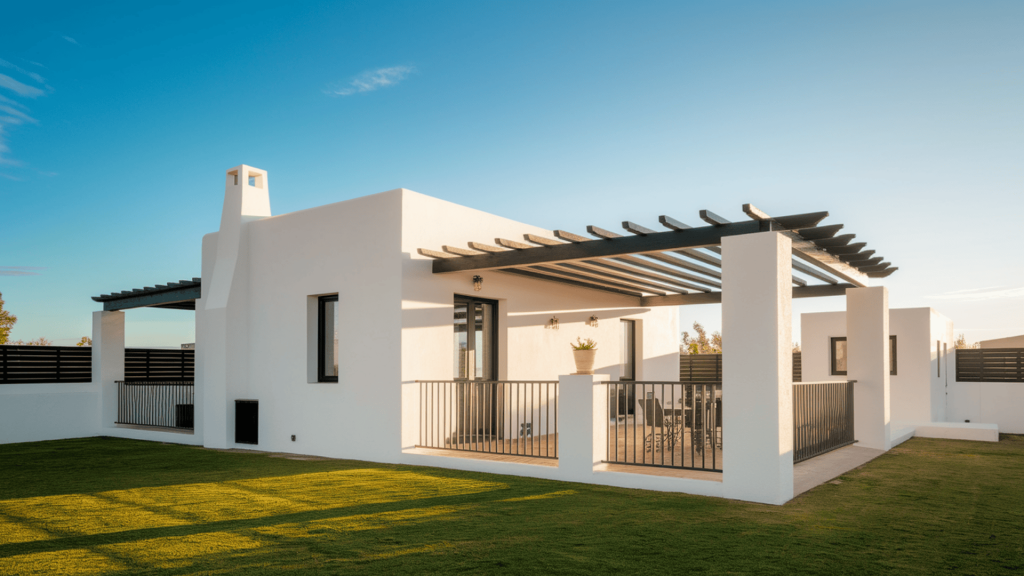 29. Black Pergola and Fencing
