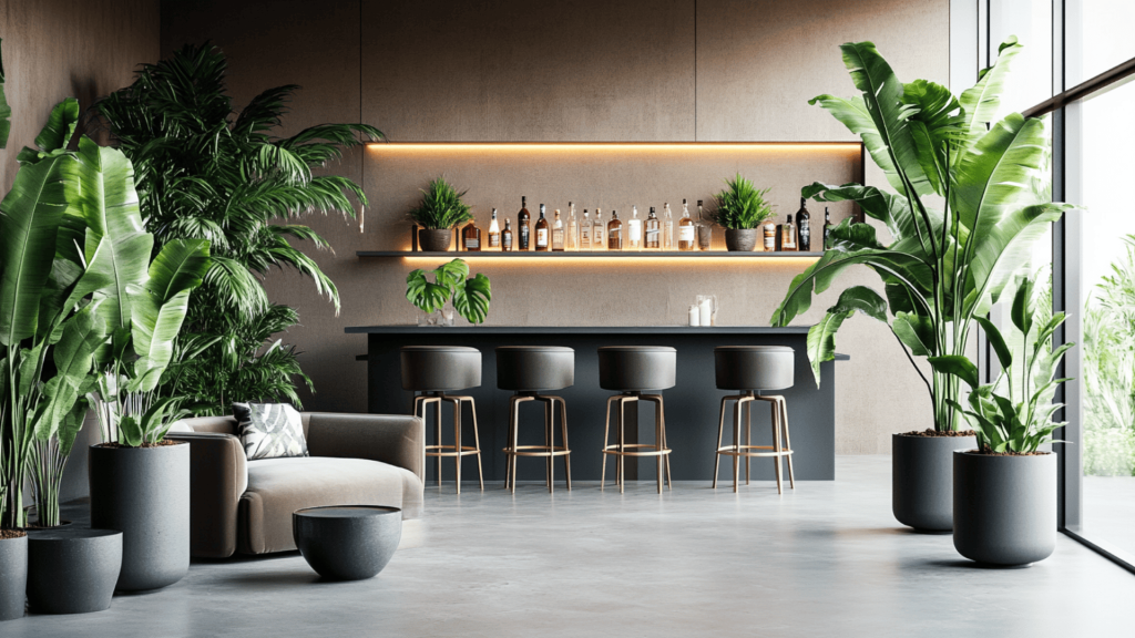 32. Indoor Plant Inspiration for Modern Lounge
