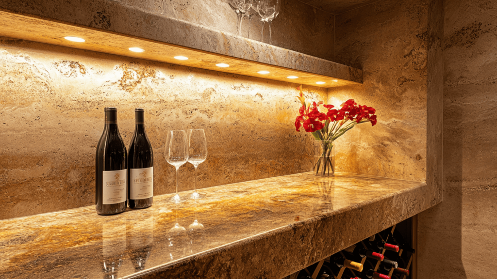37. Granite Counter Wine Niche

