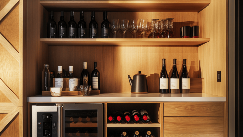 39. Dual-Purpose Wine and Tea Corner

