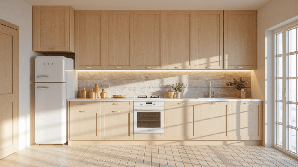 4. Scandinavian Style: Light, Airy Cabinets with Natural Tones
