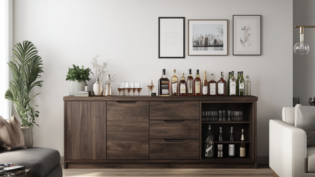 45. Compact Sideboard Liquor Bar
