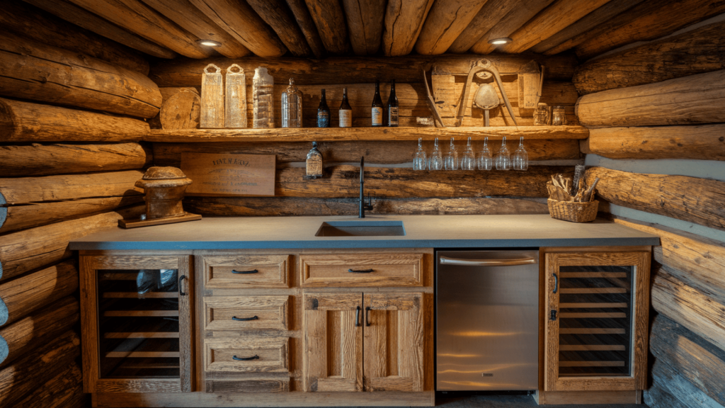 9. Rustic Wet Bar
