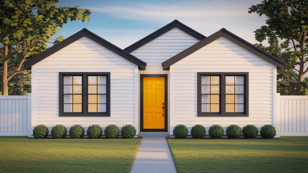 9. Vibrance of White House, Yellow Front Door & Black Trim
