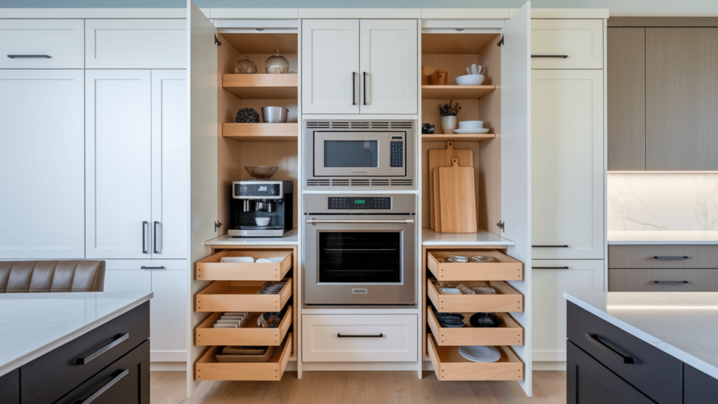 How to Maximize Style and Storage Around a Double Wall Oven
