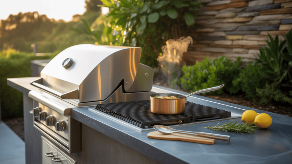 Outdoor-Kitchen-With-Built-In-Side-Burner-Cooking-Sauce-Or-Side-Dish-Next-To-Main-Grill