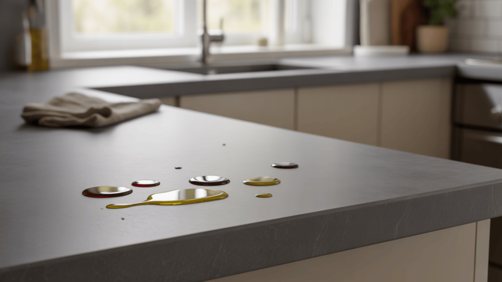 Realistic-Soapstone-Countertop-Repelling-Liquid-Spills-With-No-Staining-Or-Sealing-Required