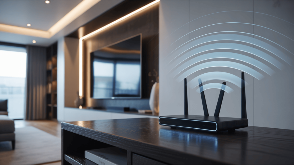 Smart-Home-With-Central-Router-And-Integrated-Devices-Controlled-Through-A-Single-System-App-Or-Hub