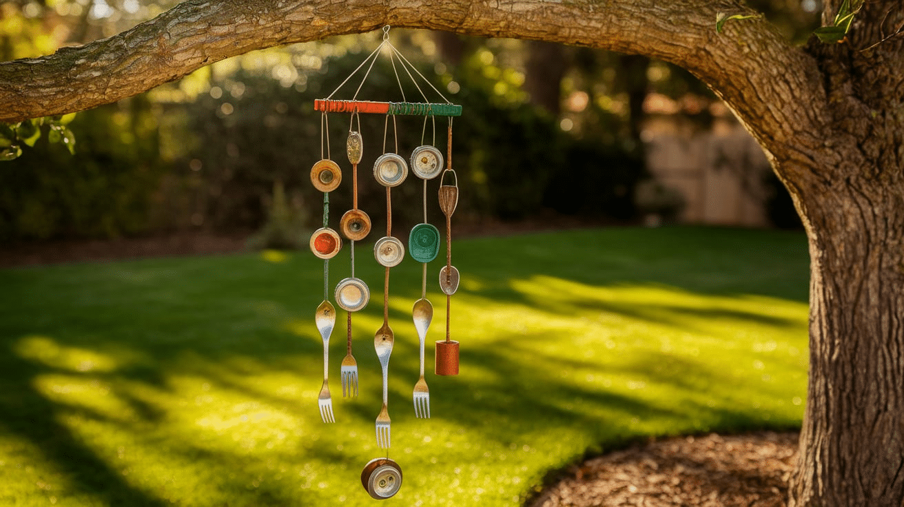 Upcycled Wind Chimes: Old Cutlery, Bottle Caps, Mason Jar Lids