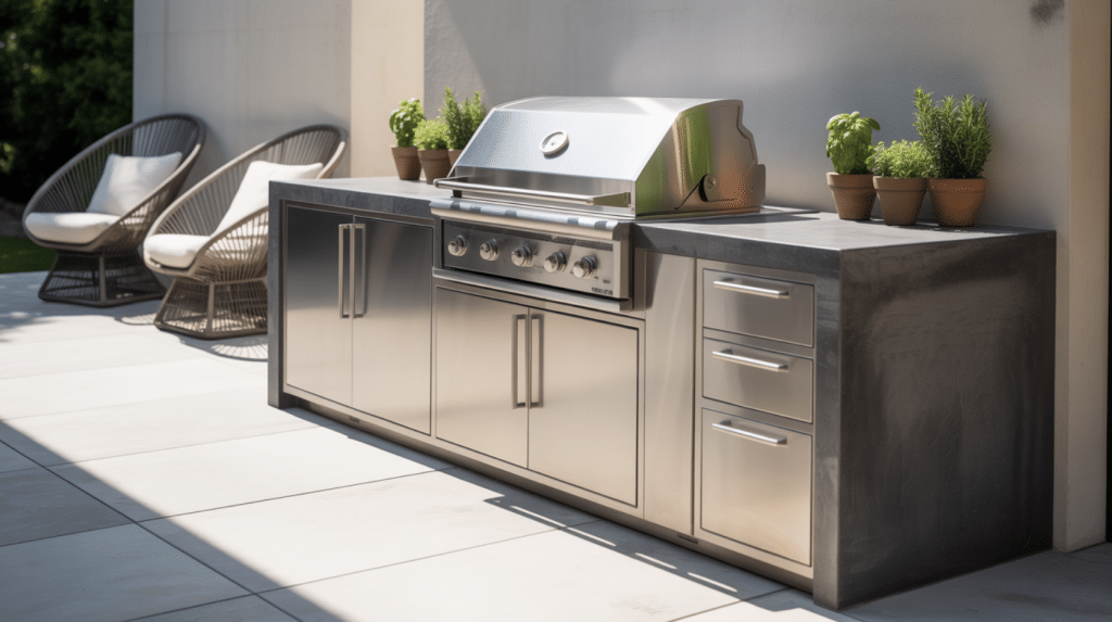 Weatherproof-Outdoor-Kitchen-Cabinets-With-Sealed-Doors-And-Durable-Finish-In-Modern-Cooking-Space