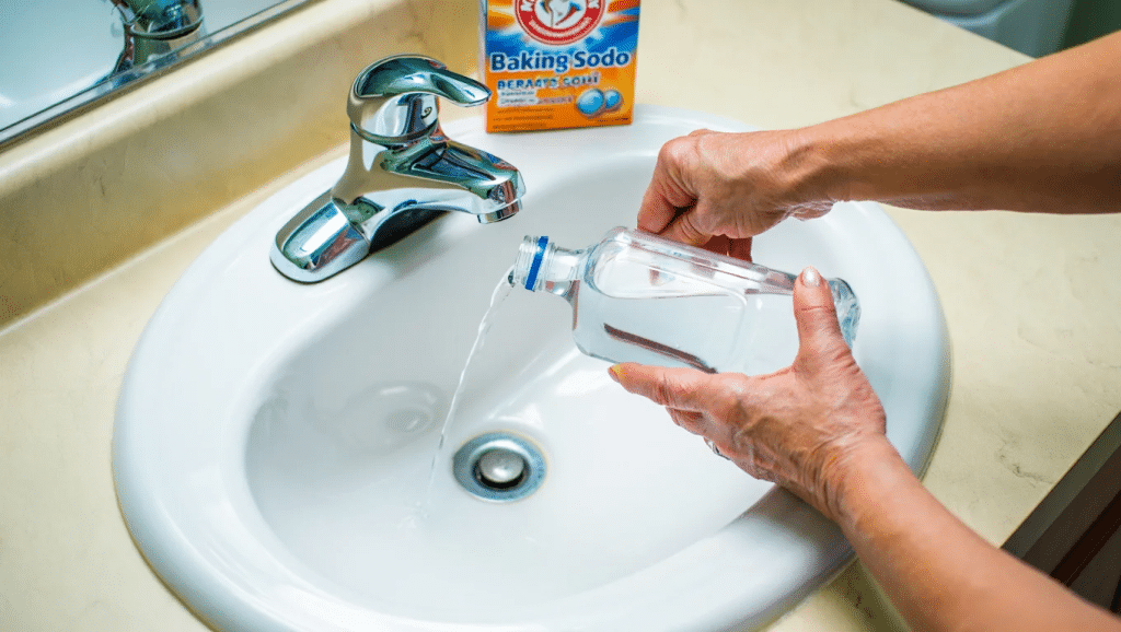 flush-drain-with-baking-soda-vinegar