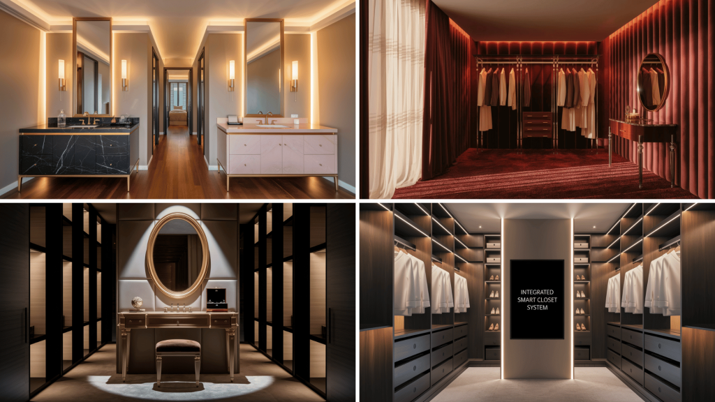master suite walk in closet with bathroom plan