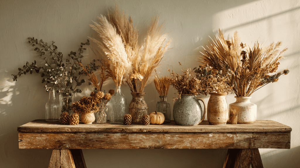 vintage-fall-dried-flower-vases